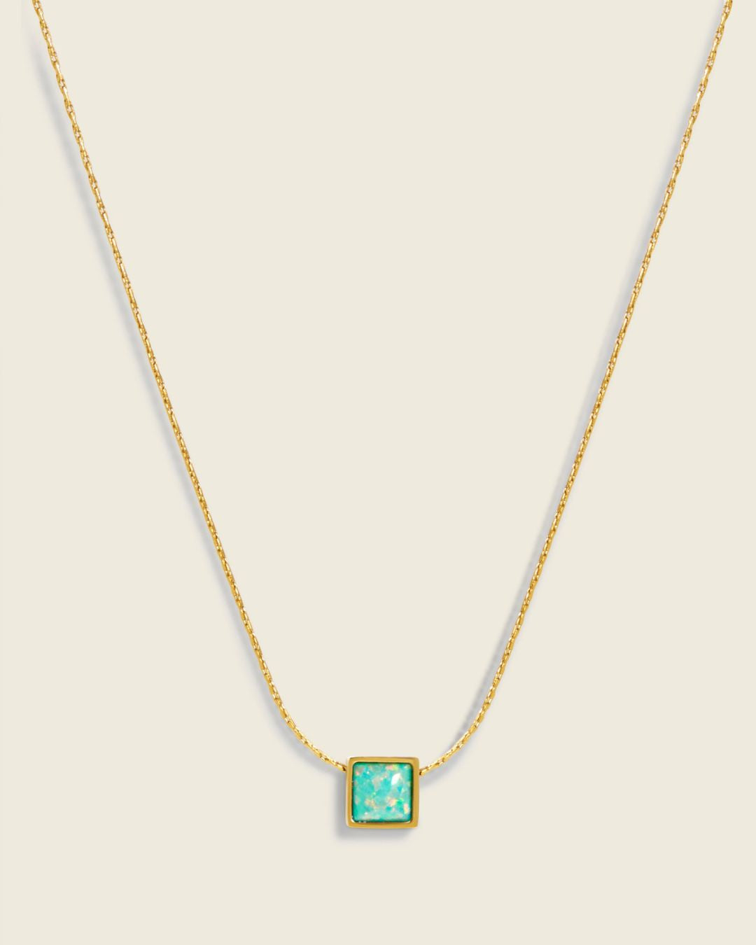 The Astral | Blue Opal 18ct PVD Gold-Plated Pendant Necklace