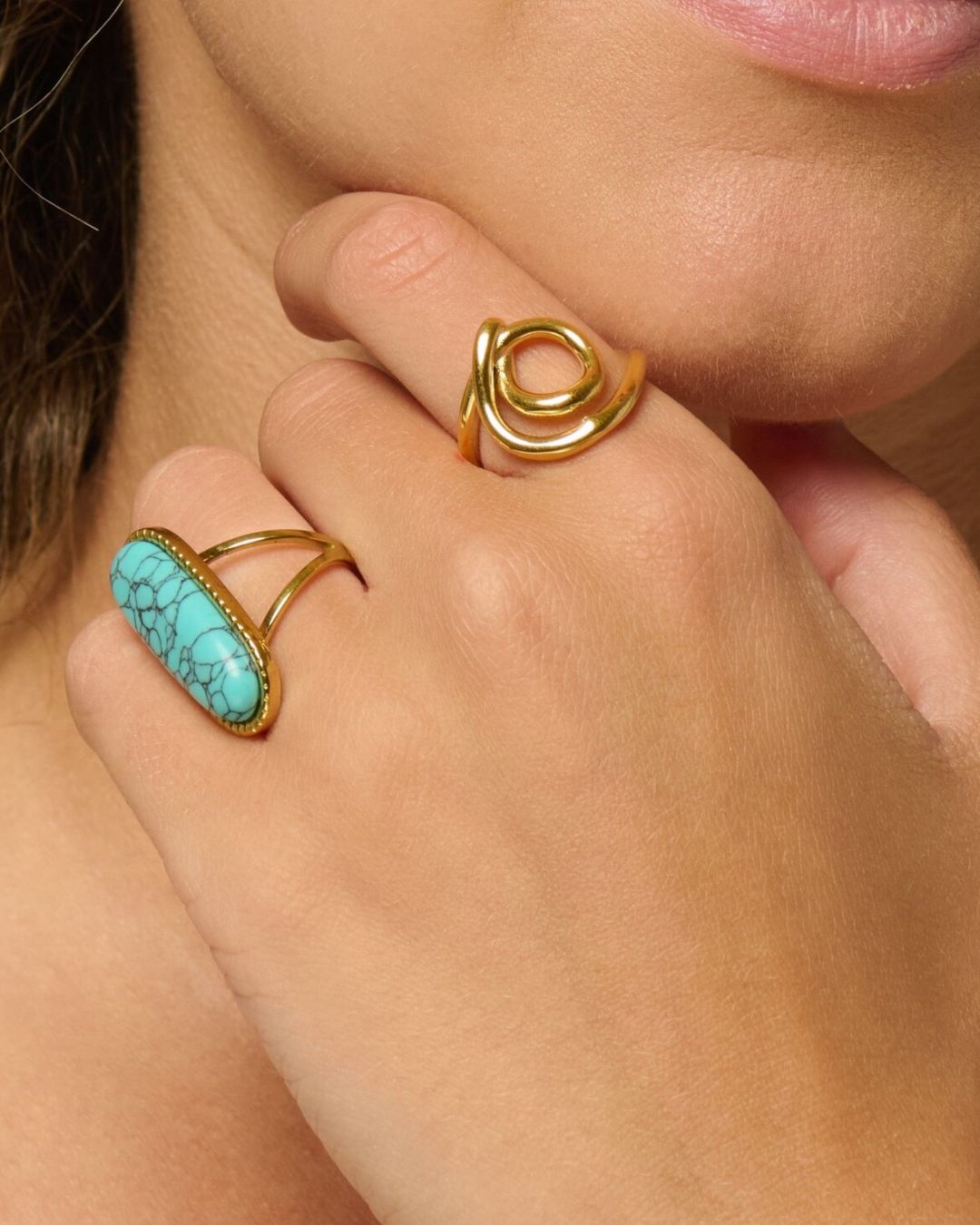 The Secret Lagoon | Turquoise 18ct PVD Gold-Plated Ring