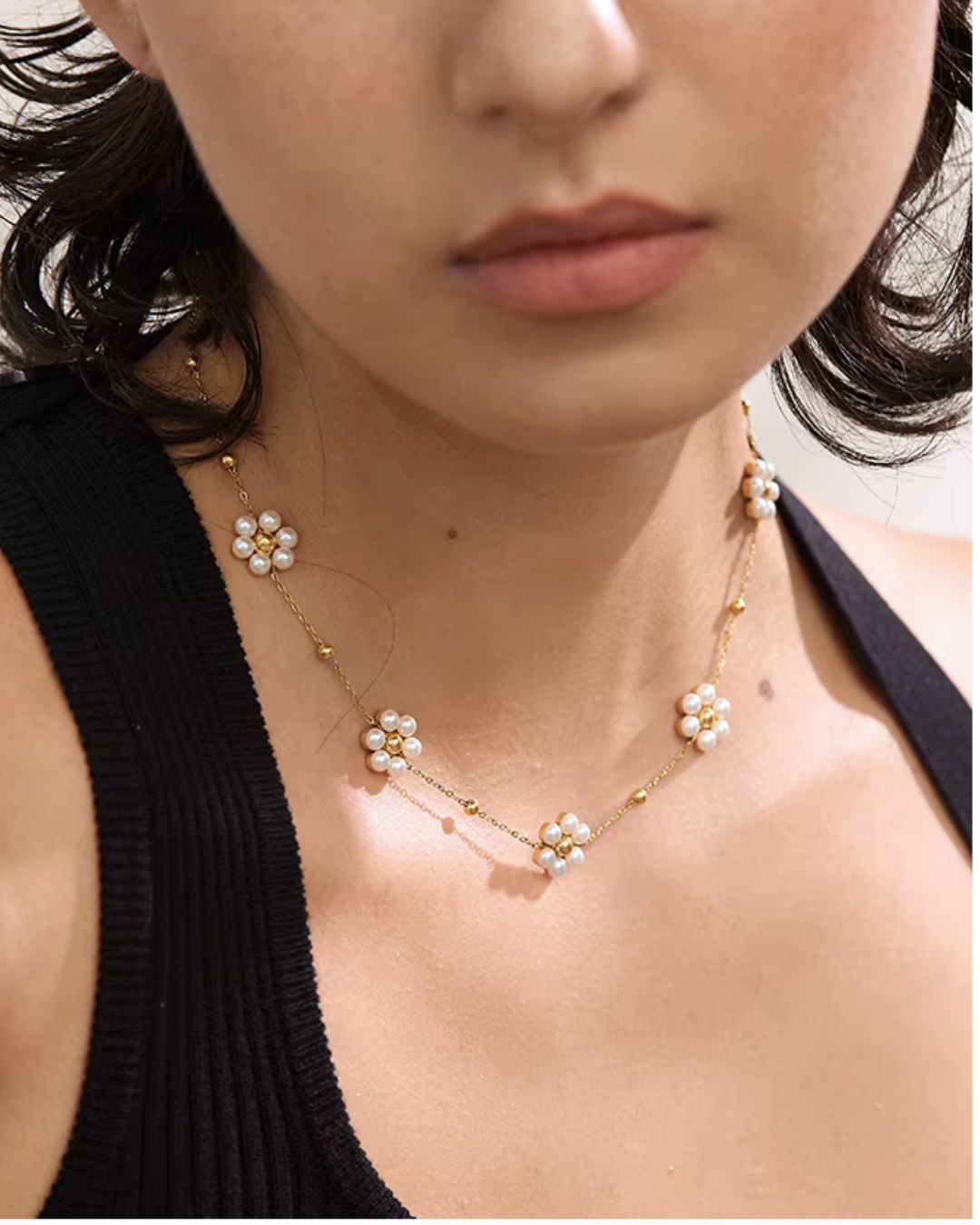 Where Starlight Falls | Imitation Pearl 18ct PVD Gold-Plated Necklace