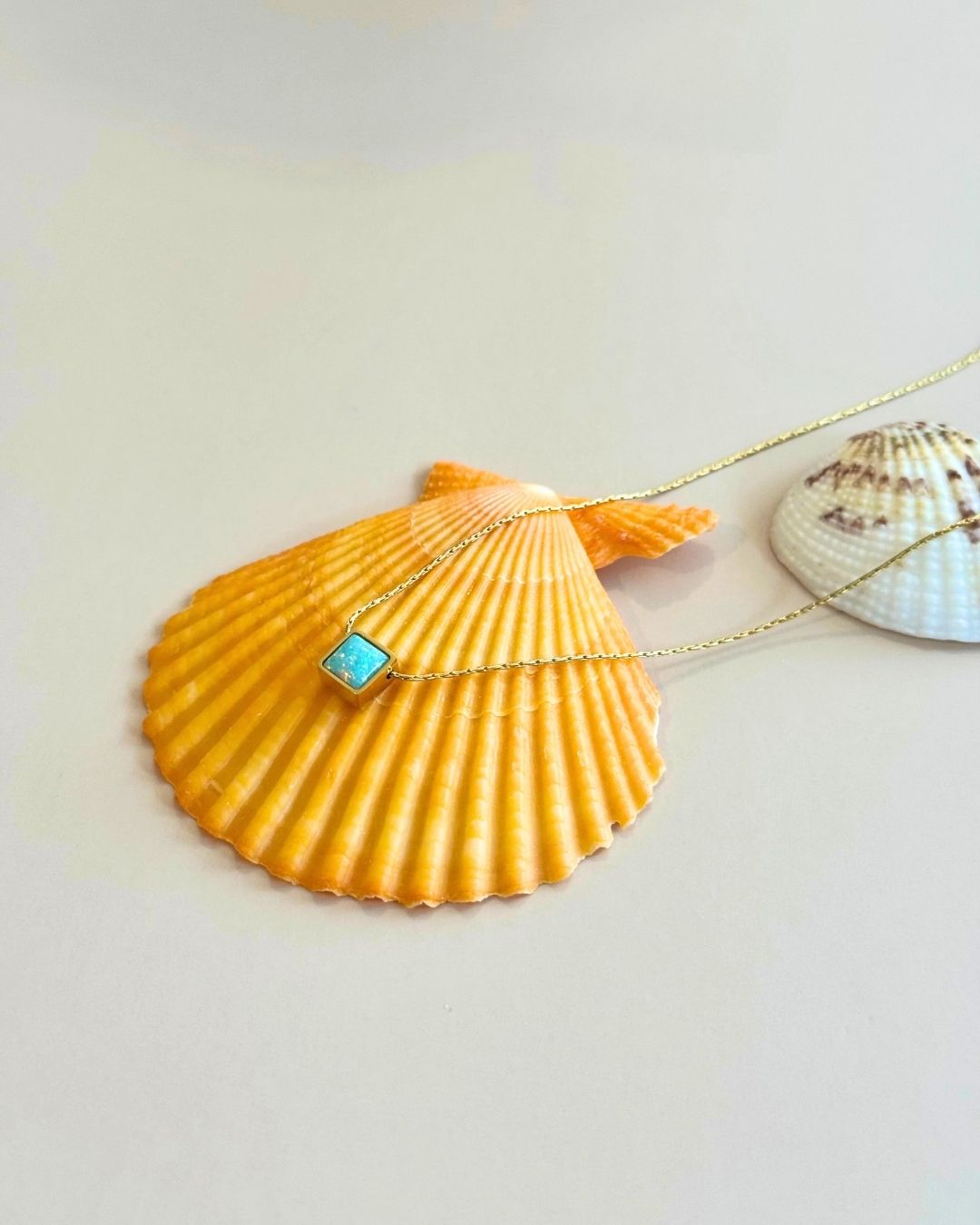 The Astral | Blue Opal 18ct PVD Gold-Plated Pendant Necklace