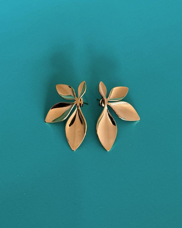 The Half Bloomed Story | Nature-Inspired 18ct PVD Gold-Plated Stud Earrings