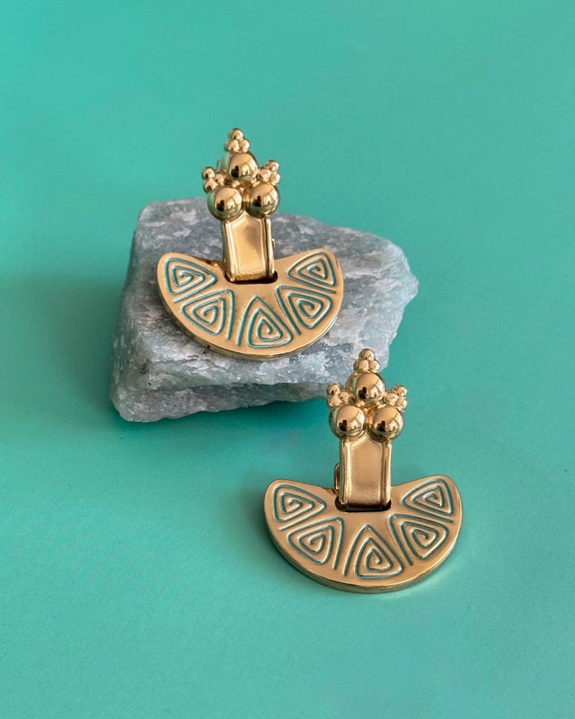 The Blue Anchor | Sea-Inspired 18ct PVD Gold-Plated Stud Earrings