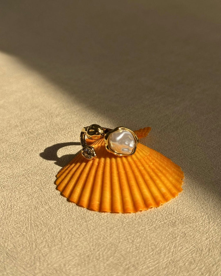 The Moonflower | Cubic Zirconia 18ct PVD Gold-Plated Ring
