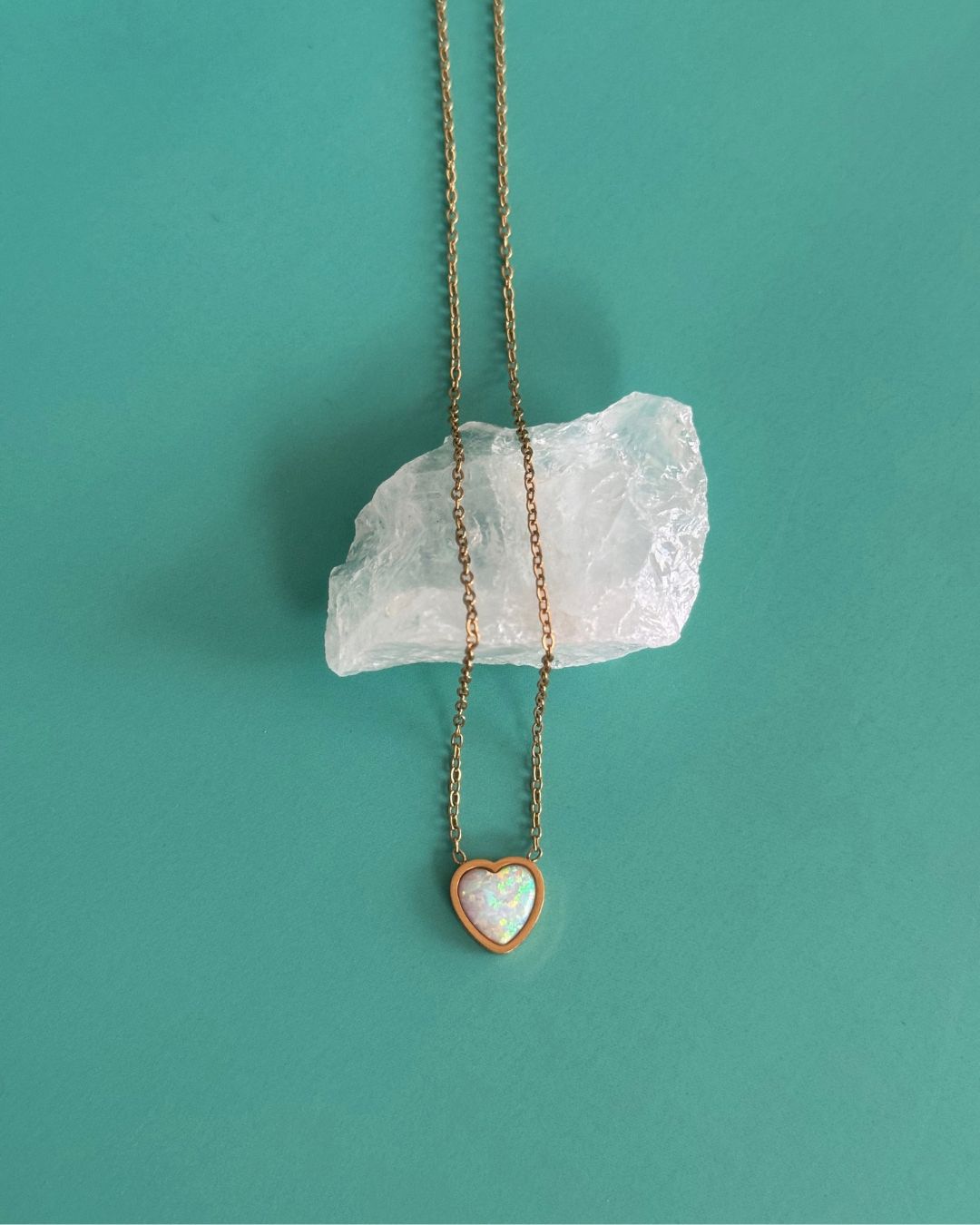 The Heart of Stars | Australian Opal 18ct PVD Gold-Plated Pendant Necklace