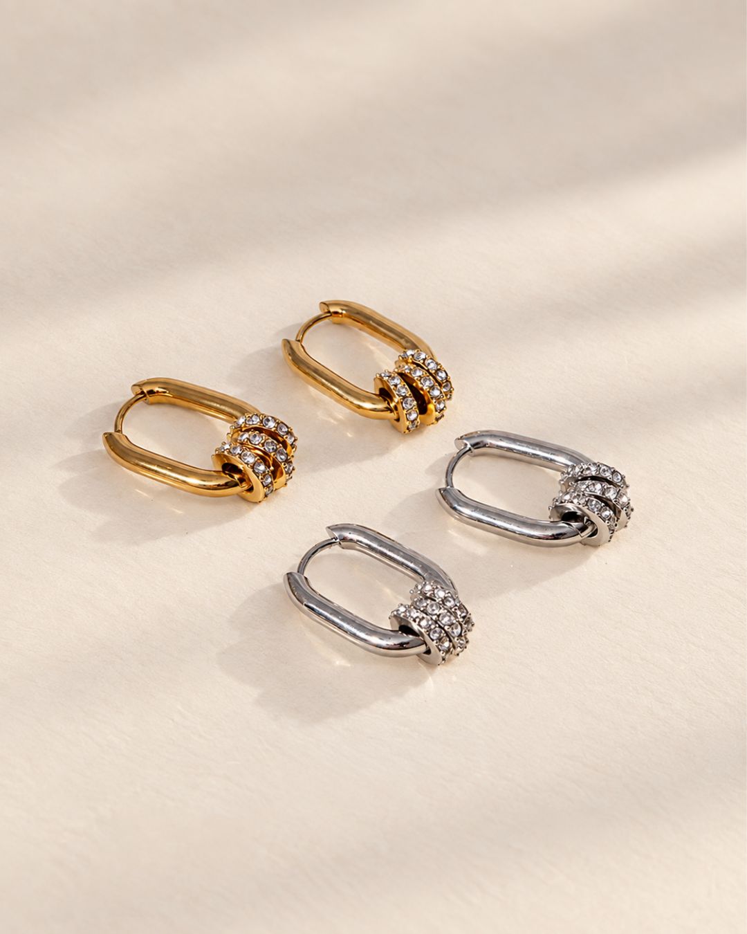 The Gilded Halo | Zircon 18ct PVD Gold-Plated Hoop Earrings