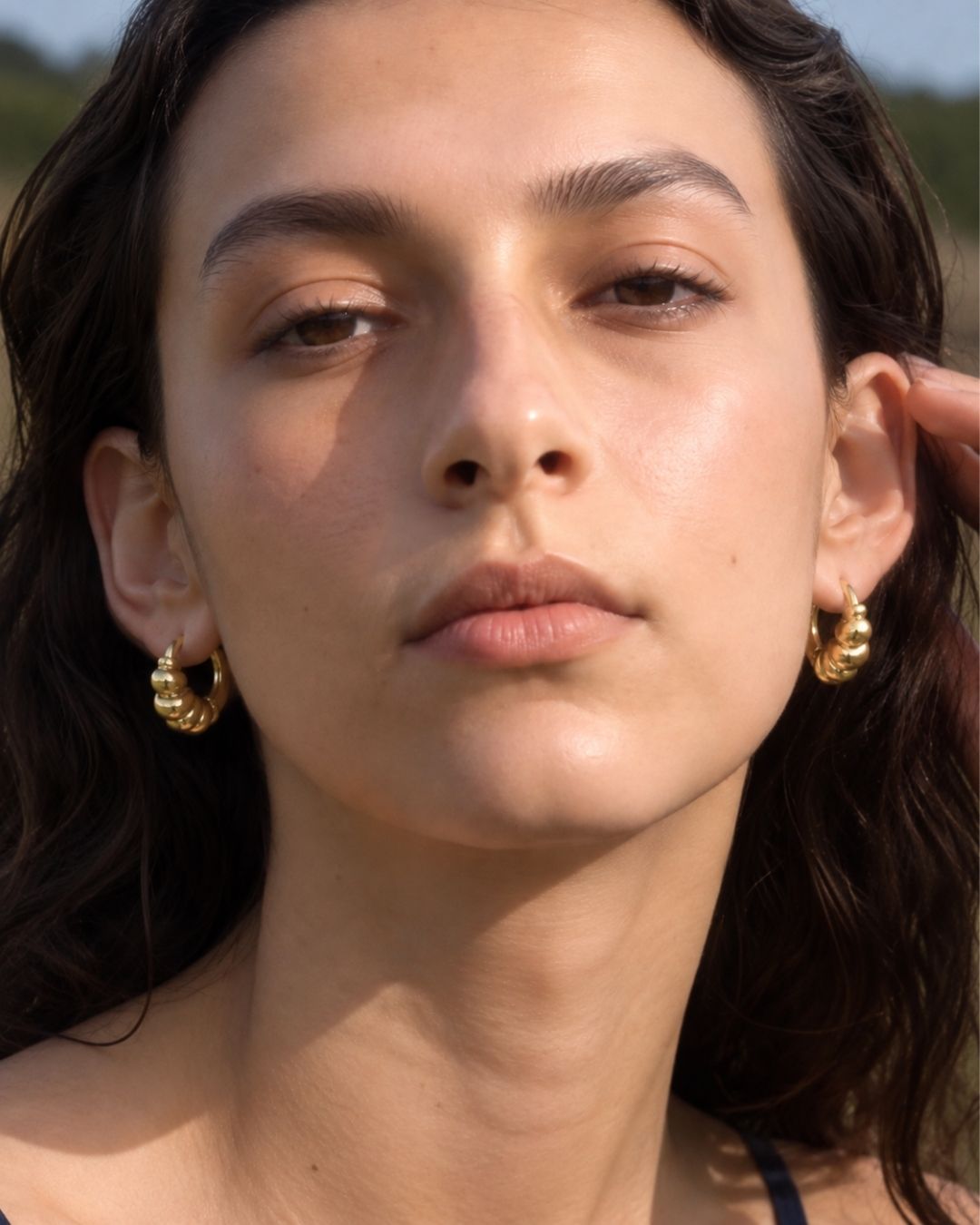 The Golden Current | Twisted 18ct PVD Gold-Plated Hoop Earrings