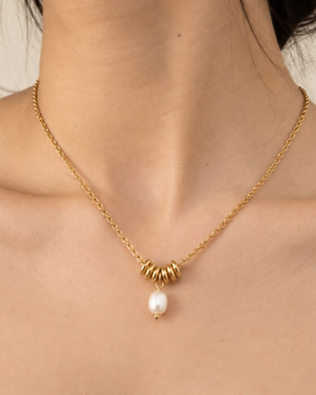Moonlit Cove | Imitation Pearl 18ct PVD Gold-Plated Necklace
