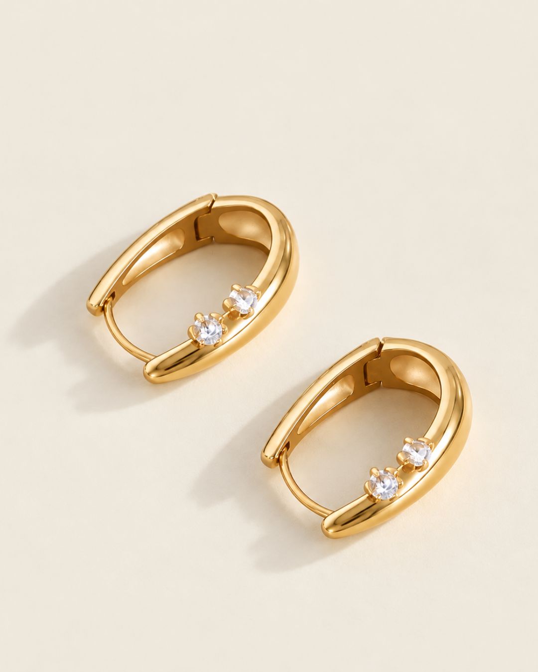 The Golden Orbit | Zircon 18ct PVD Gold-Plated Hoop Earrings