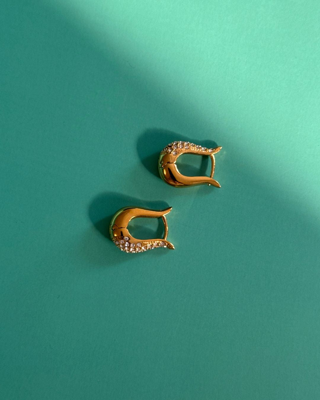 The Divided Light | Cubic Zirconia 18ct PVD Gold-Plated Long Hoop Earrings