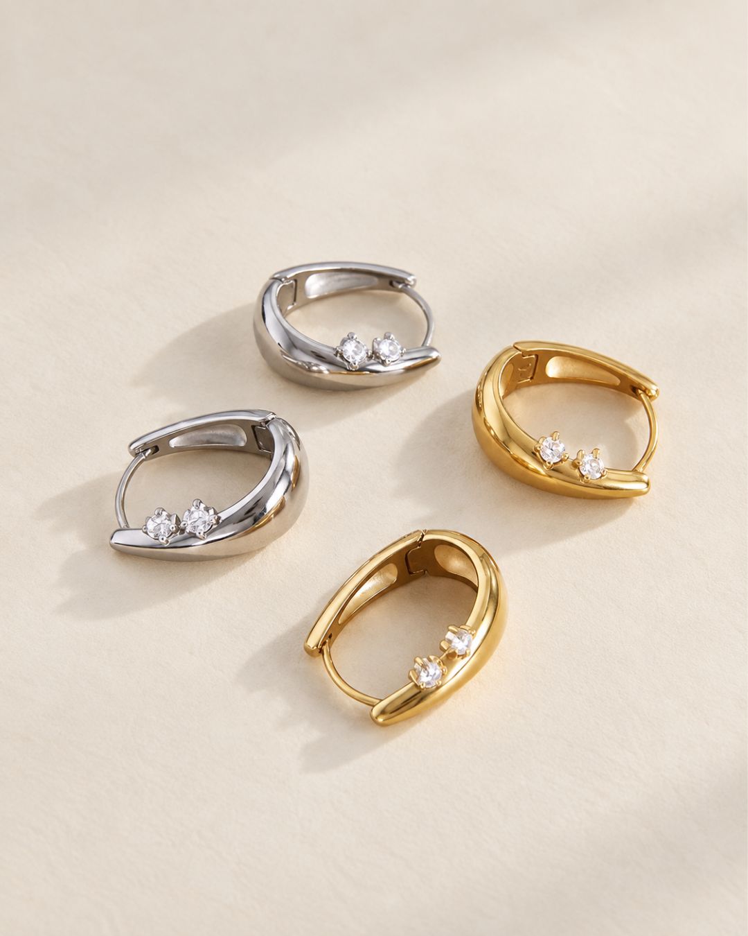 The Golden Orbit | Zircon 18ct PVD Gold-Plated Hoop Earrings