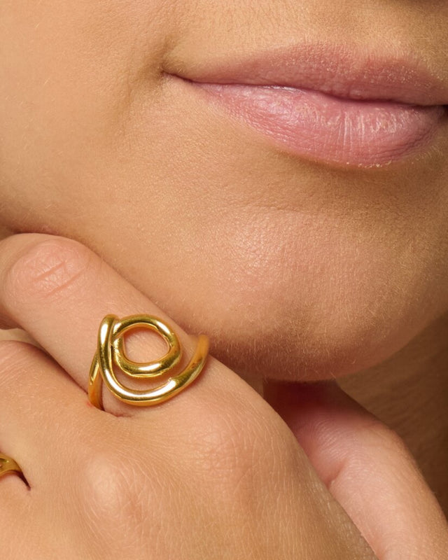 The Sea's Signature | Sea-Inspired 18ct PVD Gold-Plated Ring