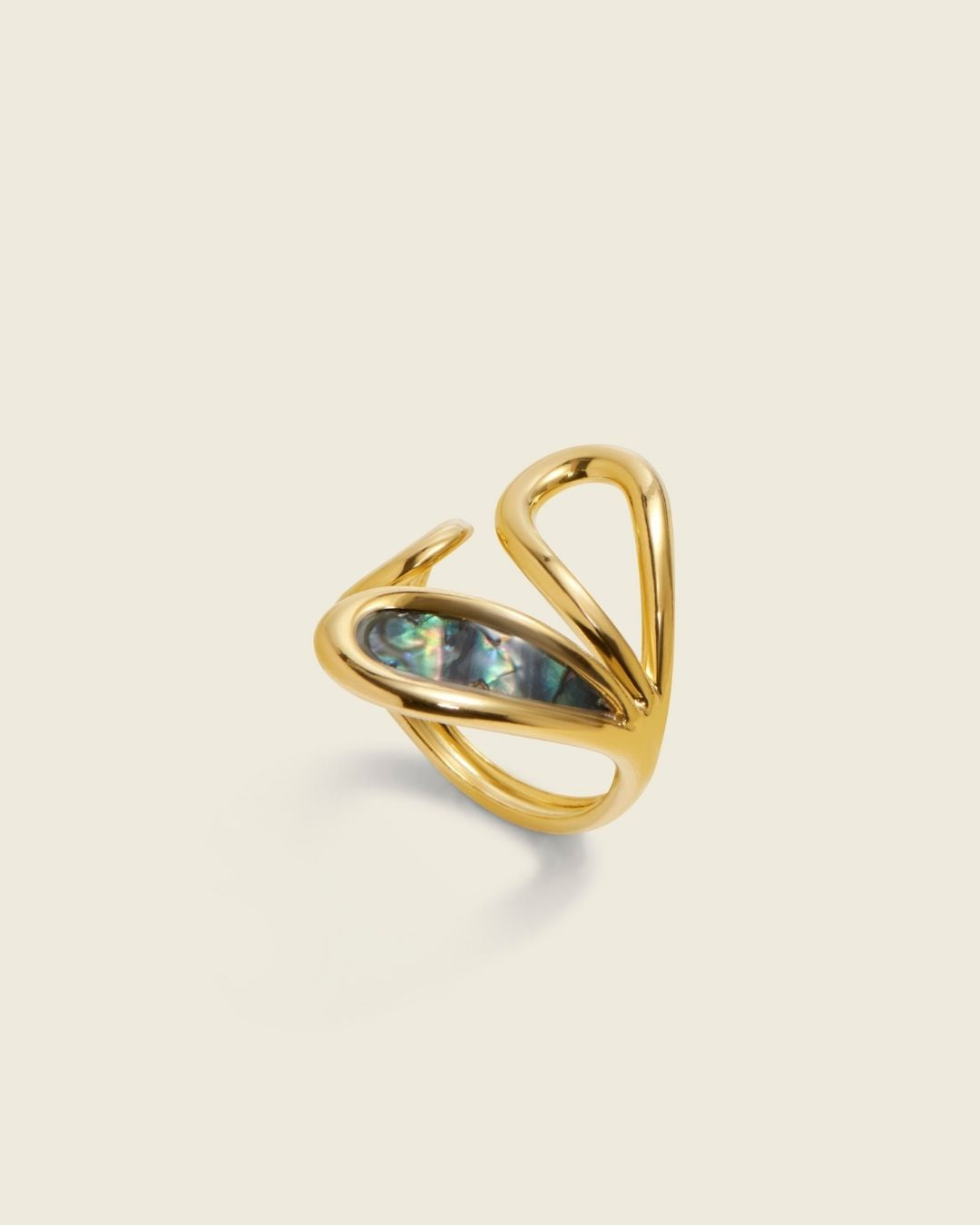 Signature Blue Mother of Pearl Rings | 18ct PVD Gold-Plated Rings